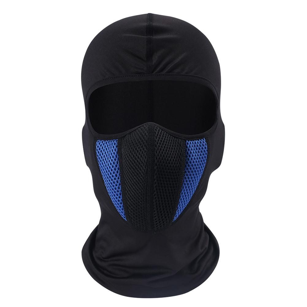Mascarilla facial transpirable para invierno, cálida, para ciclismo, escalada, esquí, a prueba de viento, Protector solar, sombrero para motocicleta: Blue