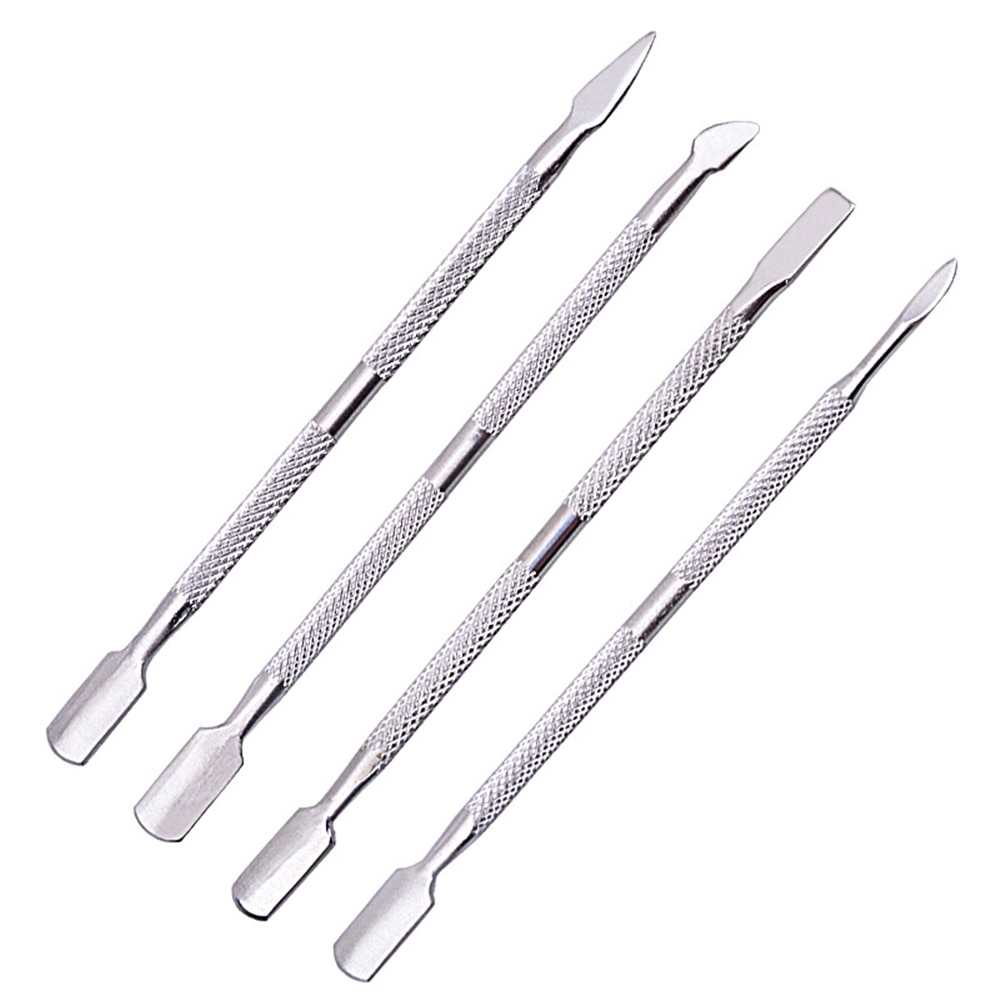 Ferramentas de cuidados com as unhas dupla terminou cortador de cutícula empurrador cutícula de aço inoxidável pele morta limpar manicure ferramentas