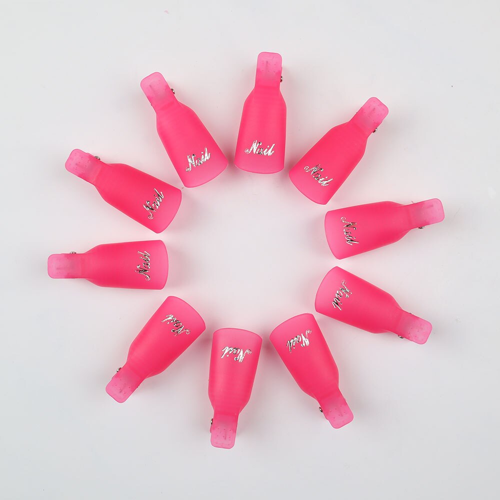 Nagellak Remover Clips Nail Art Soak Off Uv Gel Polish Remover Wrap Tool Cleaner Superieure Clip Caps: Pink