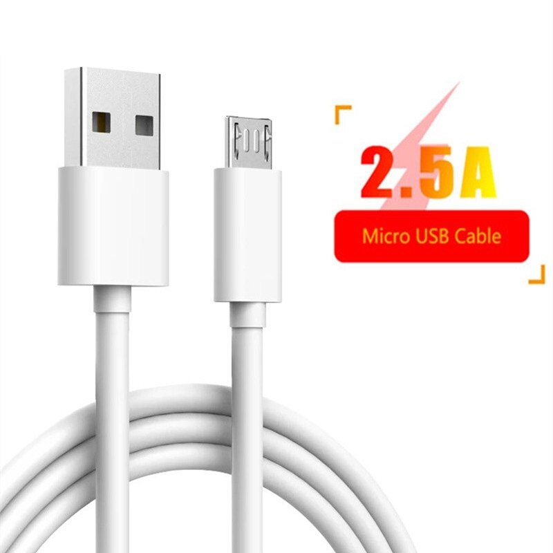 Micro usb-adapter voor de leagoo  m9 m8 p1 pro  z7 z6 z5c t5c s8 t5 m7 m5 edge en kiicaa power 5 t1 plus 1m micro usb-kabel: Witte microkabel
