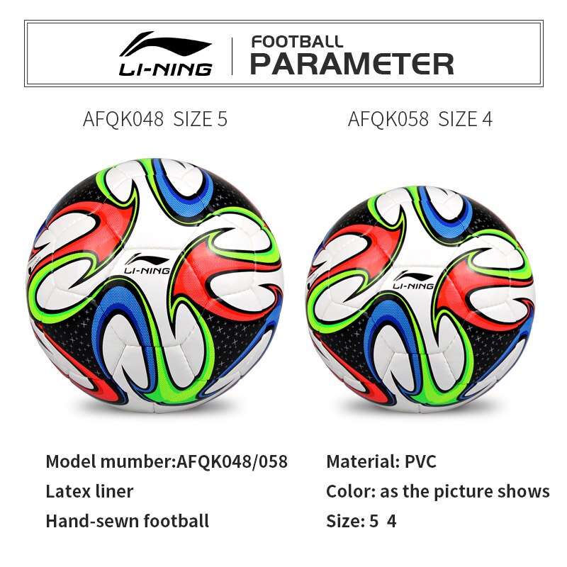 LI NING Football Official Size 4 Size 5 Soccer Ball Goal League Match Outdoor Sports Football Training Balls futebol