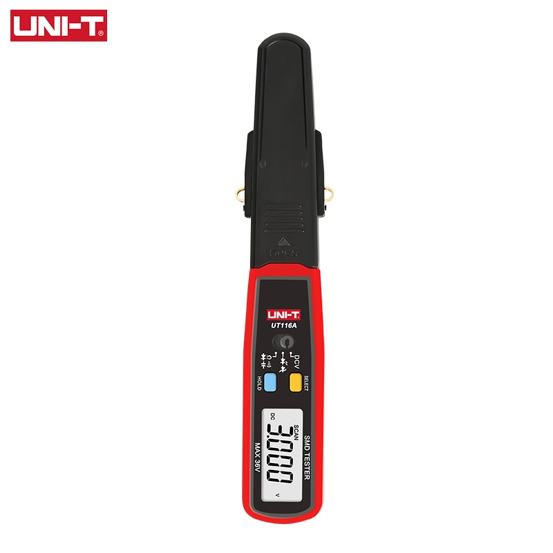 UNI-T UT116A SMD Tester Meter Multimeter Drehbare Pinzette Widerstand Kapazität LED Diode Kontinuität Batterie Tester