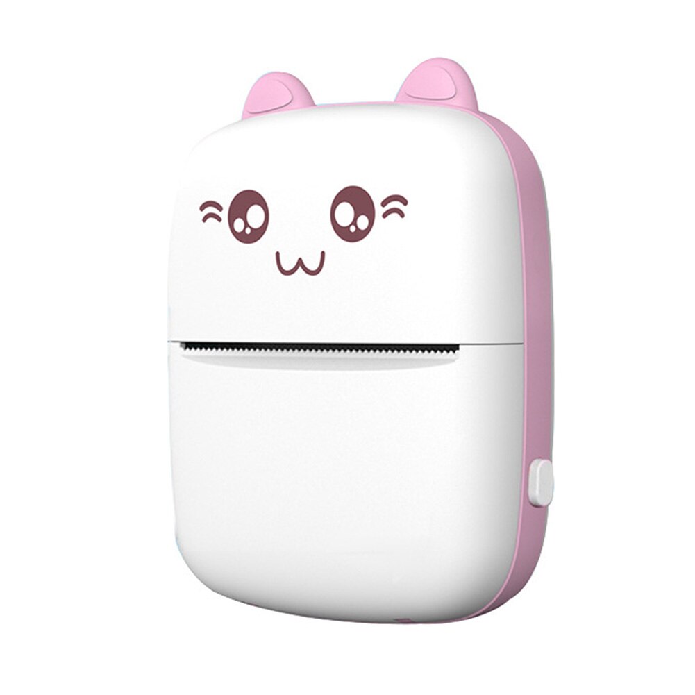 Thermal Printer Office Pocket Pictures With 1 Paper Roll Wireless Mini Portable 200dpi HD For Mobile Phone Photo Label: Pink