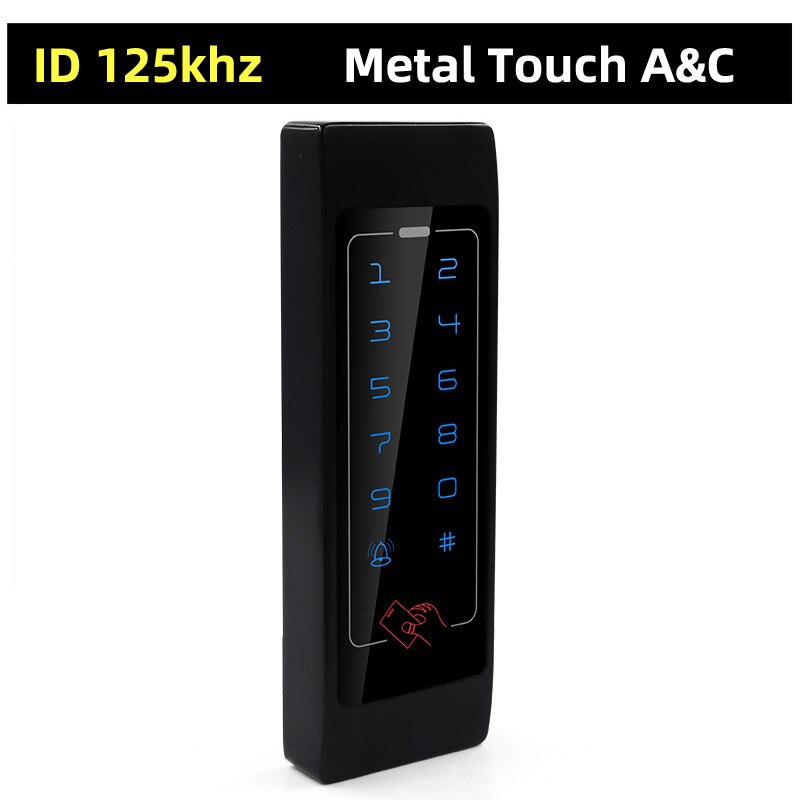 Metal Touch Access Control System RFID Keypad Electric Door Lock Magnetic Controller ID 125khz IC 13.56mhz: Black ID narrow