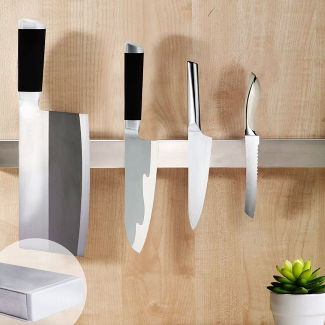 30 40 50 cm Stainless Steel Wall Mount Electromagnetic Knife Holder Electromagnetic Knife with Kitchen Knife Bar