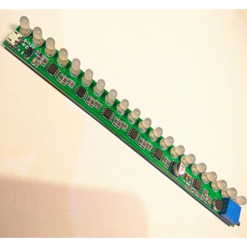 Mono Voice LED Level Indicator Music Melody Spectrum Light Audio Sensor Light Adjustable Sensitivity 20LED