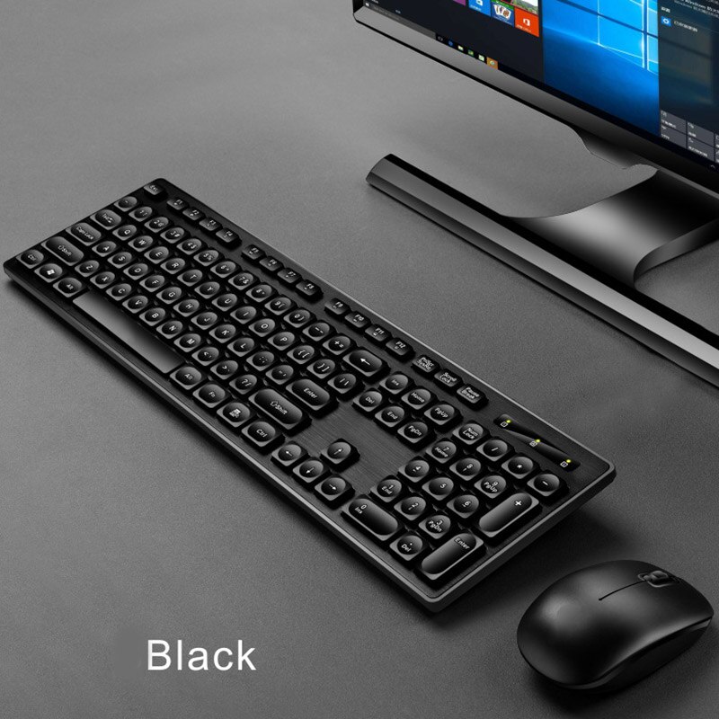 Wireless Office Keyboard And Mouse Set Only One USB Control 104-Key 2.4GHz Multi-System Compatible Wireless Keyboard