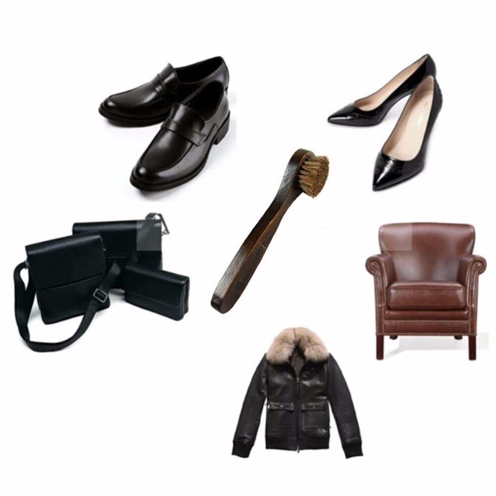 ZLinKJ 1Stck Holz Stiefel Polnischen Applikator Polnischen beschmieren Schuh Reiniger Lange Griff Schuh Pinsel
