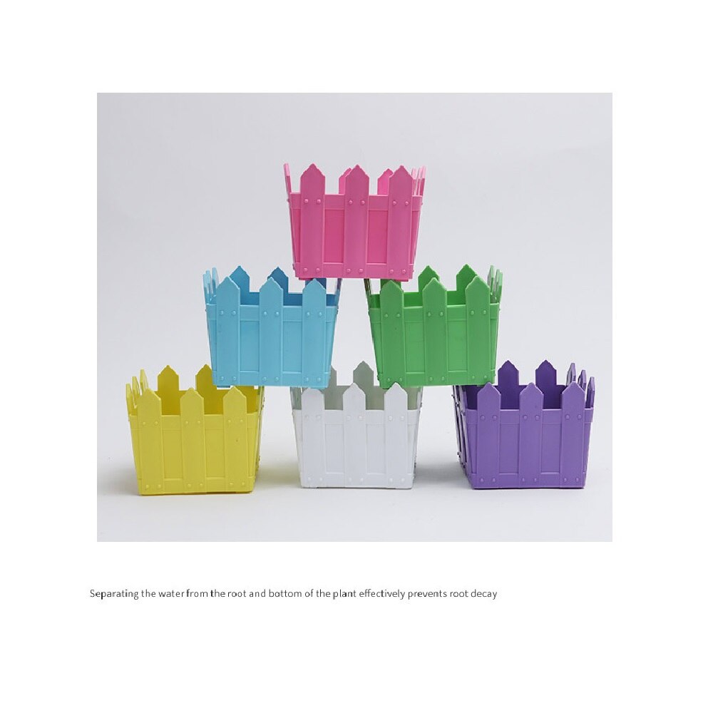 1Pcs Wooden trough flower pots gardening decoration succulent flower pot resin plastic small flower pot