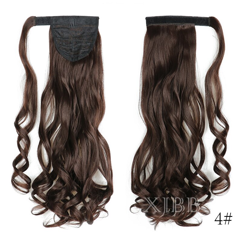 XJBB Seamless Wrap Around Synthetic Ponytail Extension for Women Long Ponytail Synthetic Hairpiece Wrap on Clip Hair Extensions: 4H