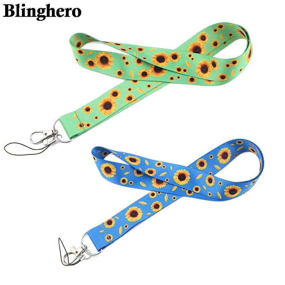 CA1522 Sunflower Lanyards Cute Neck Strap Cell Phone Keys ID Card Holder Lanyard For Keys DIY Hanging Rope Lanyards