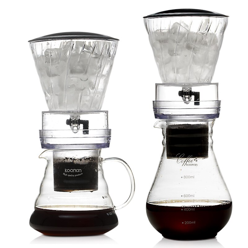 YRP Water Drip Coffee Machine Reusable Filter Tools Glass Espresso Coffee Dripper Pot Ice Cold Brew Coffee Maker BDH-04