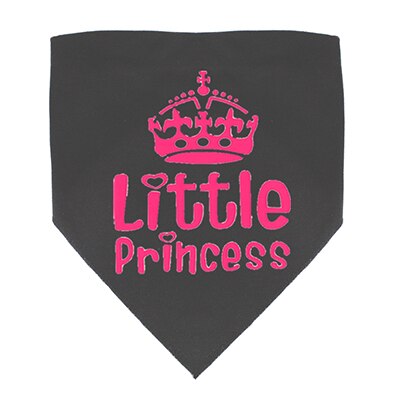 Lille prinsesse mønster hals justerbar hund bandana kæledyr tørklæde sød halstørklæde til hvalp hund kat kæledyr hagesmække: Sort