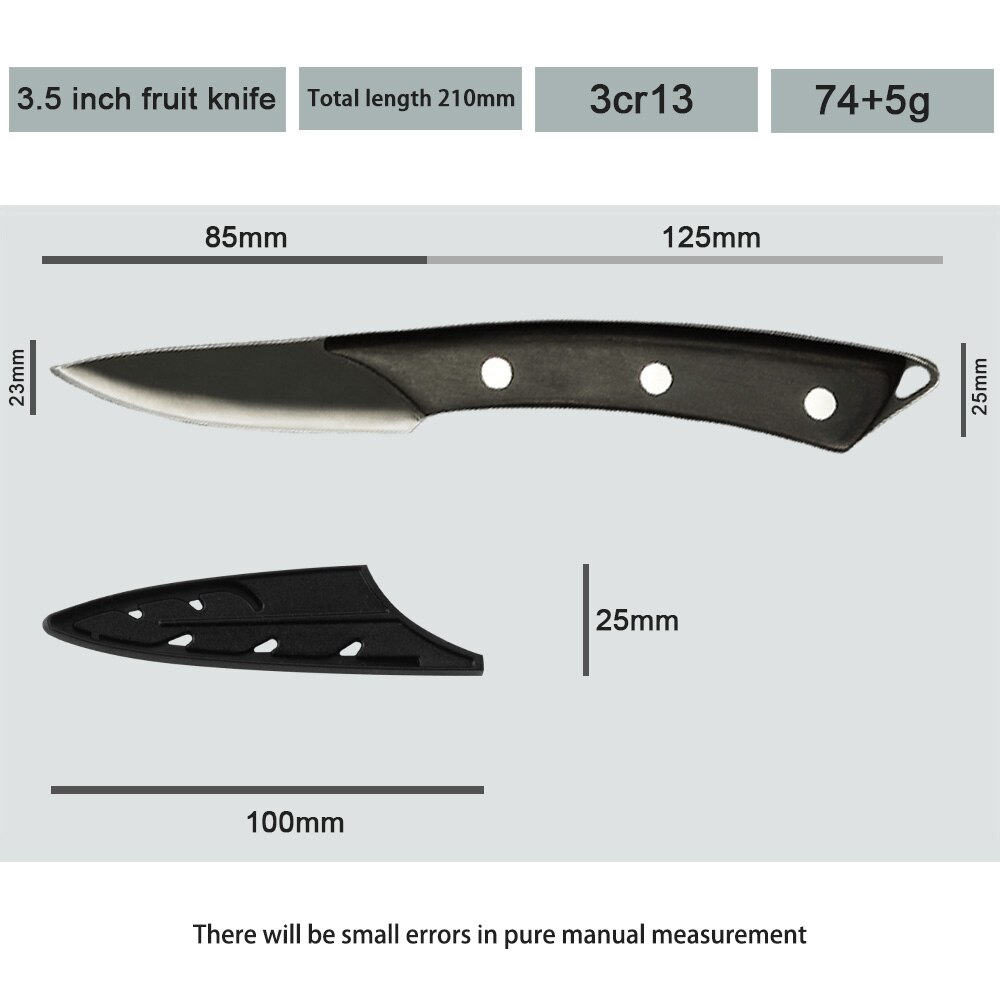 Sowoll Pro Kitchen Cooking Knives Set 8&#39;&#39; Chef 7&#39;&#39; Santoku Chopping 5&#39;&#39; Santoku Utility 3.5&#39;&#39; Paring Knife Sheath Cover Tools: I 3.5 paring knife