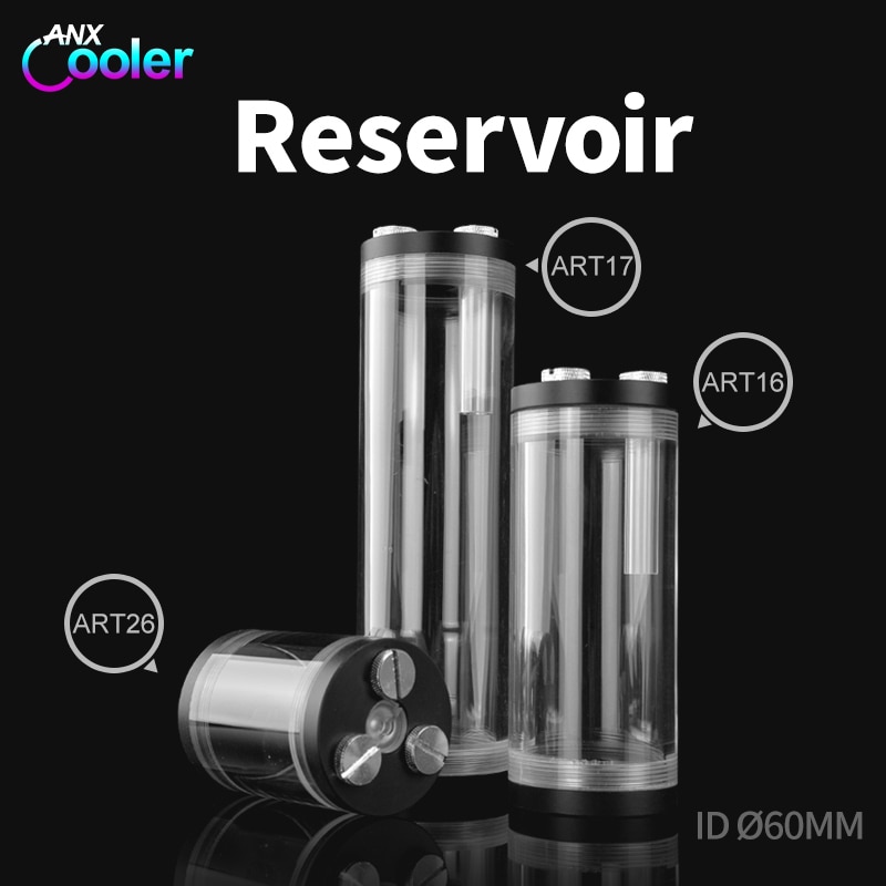 Syscooling – réservoir de refroidissement à eau POM noir, 65/130/190mm de diamètre 60mm, filetage G1/4 pour PC
