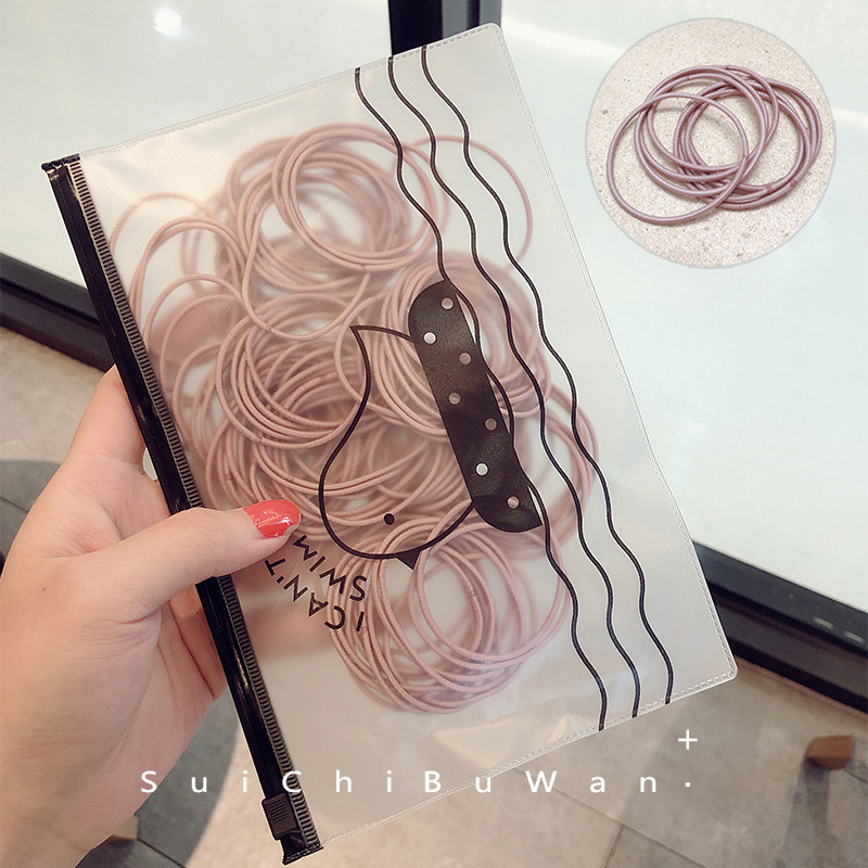 100 Uds. Banda elástica para el cabello para mujer, coleteros, sombreros, bandas de goma, diadema para niñas, accesorios para el cabello FS-008: Azul cielo