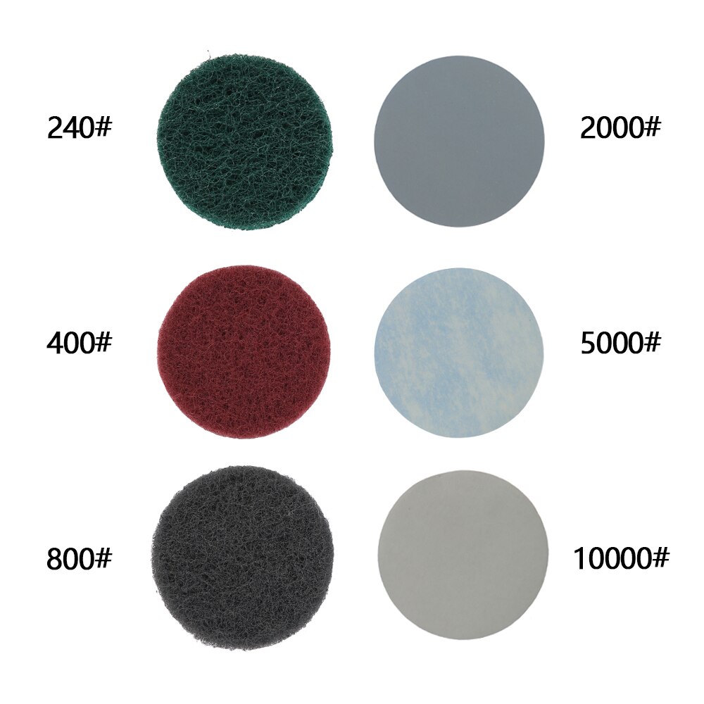 21Pcs/set DIY Car Lights Polishing Sanding Discs Kit Restoration Headlights Repair Set Mop Pad M16 Drill Adapter