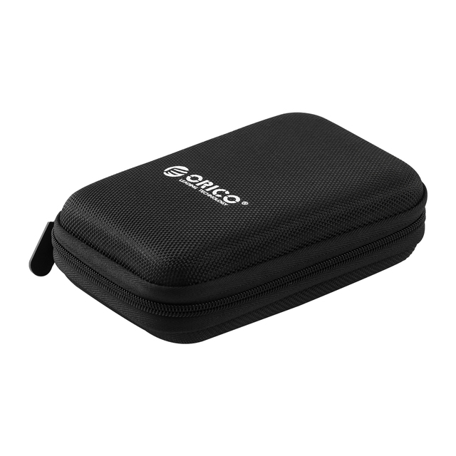ORICO Caja para HDD de 2,5 pulgadas, bolsa para disco duro portátil para disco duro externo, caja para HDD portátil, protección de almacenamiento, negro/rojo/azul: Negro