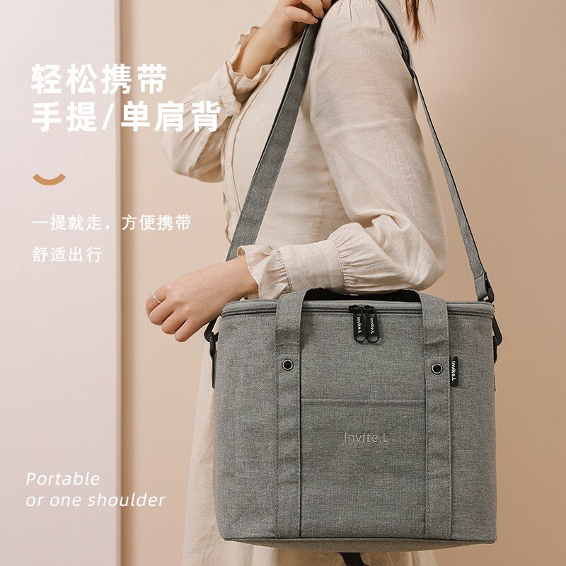 Duża na ramię torba termiczna termiczne torby na obiad dużego ciężaru izolowane torebka chłodząca przenośny piknik na świeżym powietrzu napój jedzenie piwo pojemnik robić przechowywania