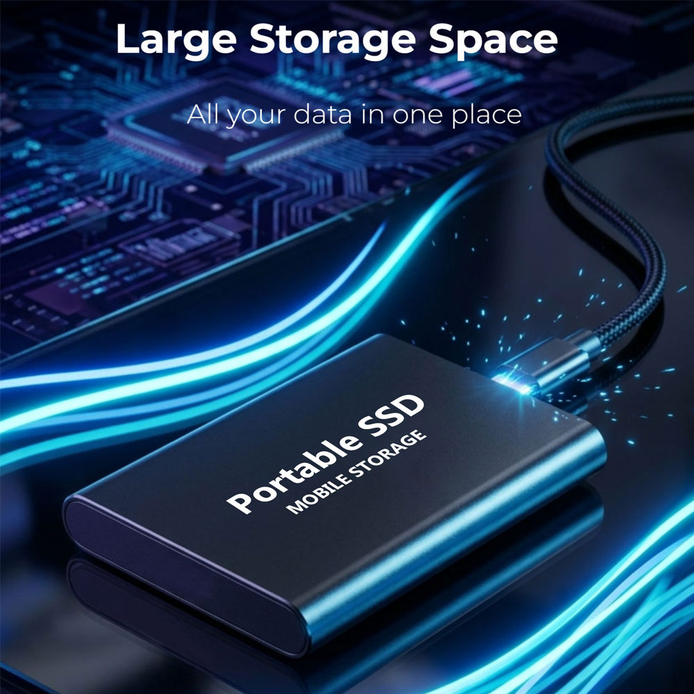 USB 3.1 portable solid-state drive 1TB external portable hard drive 2TBSSD 4TB high solid-state storage, suitable for la