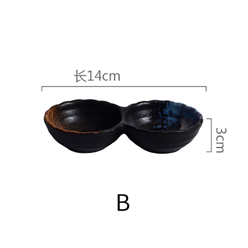 Japanese Style Ceramic Sauce Dish Round Square Household Hotel Small Dish Seasoning Soy Sauce Dish Tableware: B