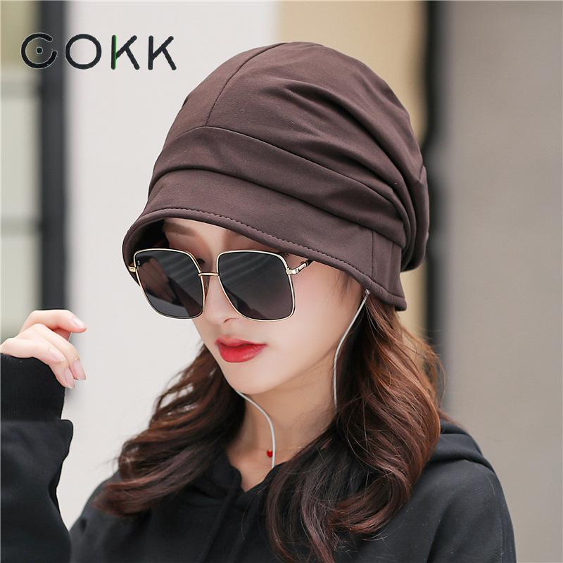 Cokk efterår vinter damehatte hue turban hat kvindehjelm kvinde baggy cap vinterhatte til kvinder vindtætte ørebeskytter gorro