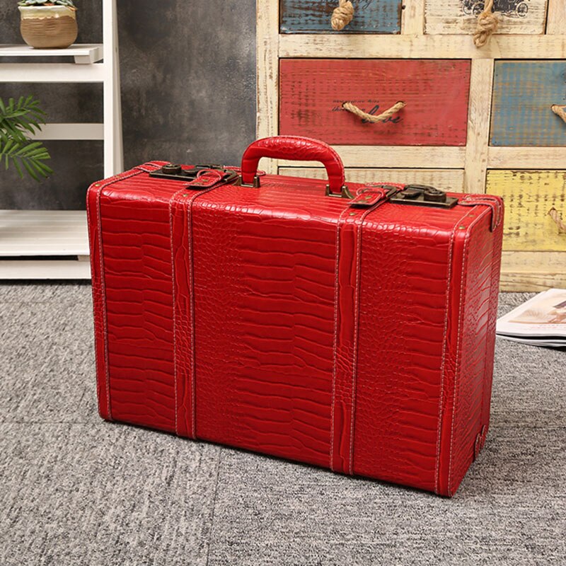 Luxe Vintage Kofferbak Reizen Hand Grote Koffers Leer Bagage Handbagage Onder Bed Kleding Organisator Opbergdoos Antieke Bin