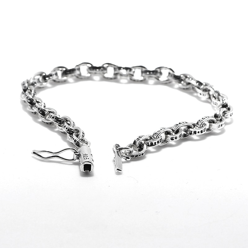 925 Sterling Silver Bracelets Punk Hand Chain For Men And Women Special Jewelry Charm Bracelet 036