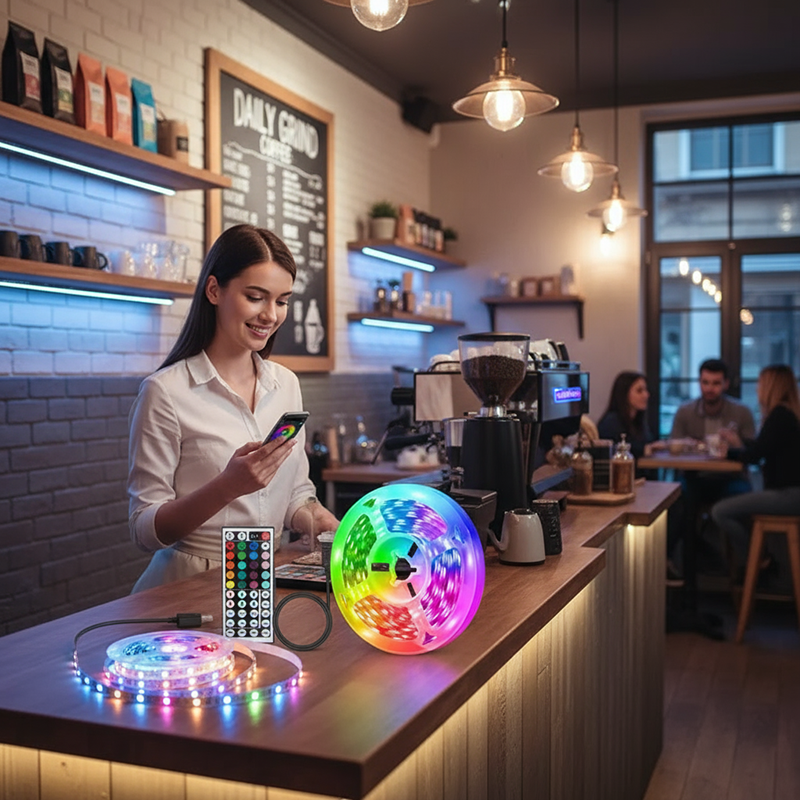 18 led-strimler med 5050 rgb-lys, usb, farveskiftende, fleksibel lampe med app-styring til rumdekoration, tv-baggrundsbelysning