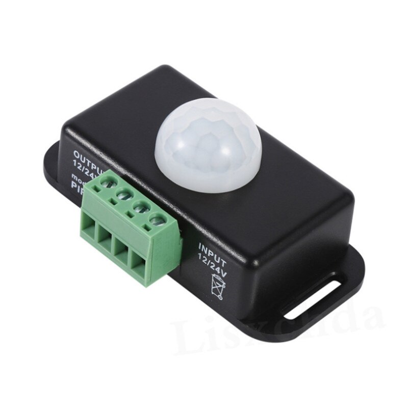 Body Infrarood Pir Motion Sensor Switch Dc 12V/24V Voor Led Light Strip Automatische: Black