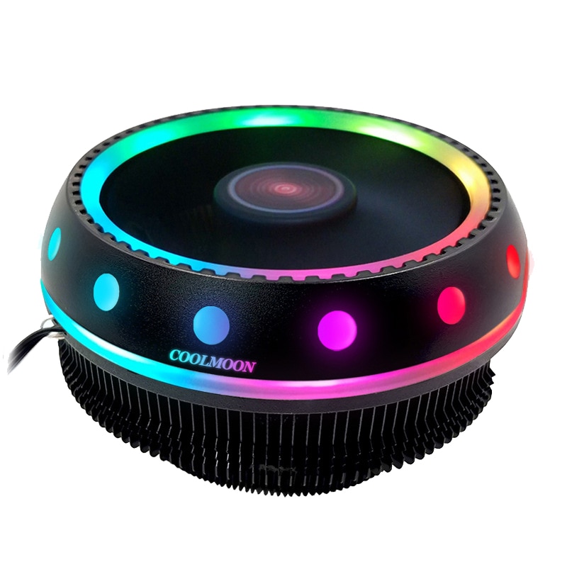 COOLMOON UFO RGB CPU Cooler Heatsink LED 12V for Intel AMD PC Processor Desktop Cooling Radiator