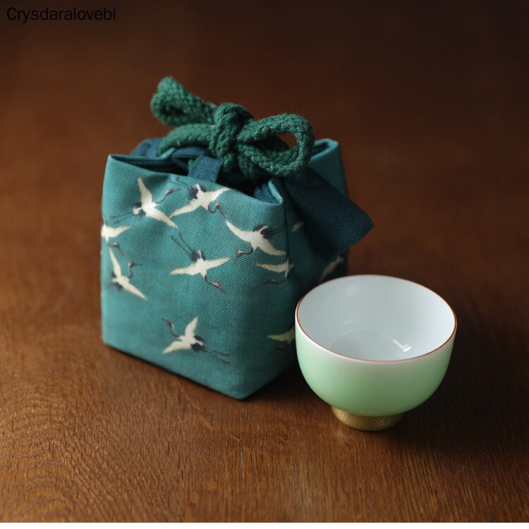 Ancient Painting Teaware Storage Bag Outdoor Travel Tea Set Tea Cozies Silk Teapot Teacup Cloth Bag Nuts Package