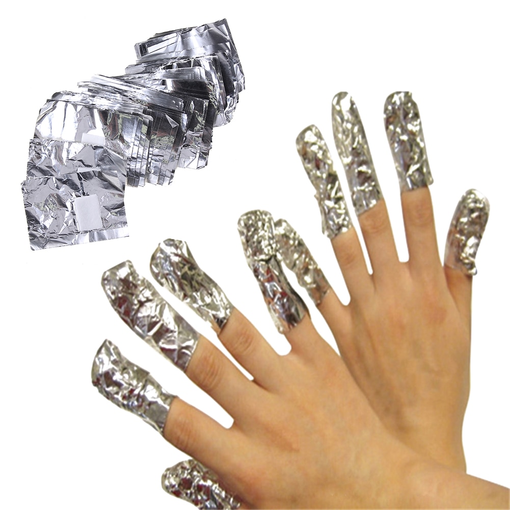 100 Stks/partij Aluminium Foil Nail Art Losweken Acryl Gel Polish Nagel Verwijderen Wraps Remover Make-Up Tool