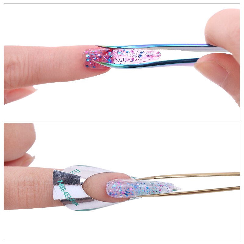 Nail Art Rhinestones Tweezers Stainless Steel Curved Straight Tweezer Nipper Picking Sequins Beads Stickers Nail Art Tool