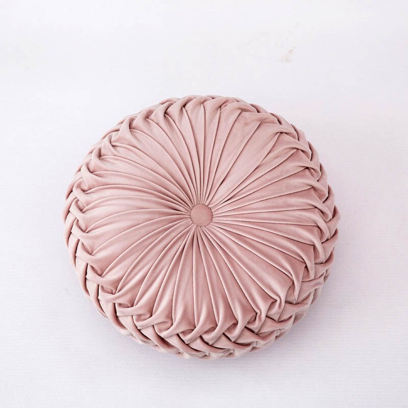 Coussin rehausseur à dossier rond en velours | Décor nordique pour fauteuil de maison, coussin pour dossier de bureau, coussin pour canapé: pink