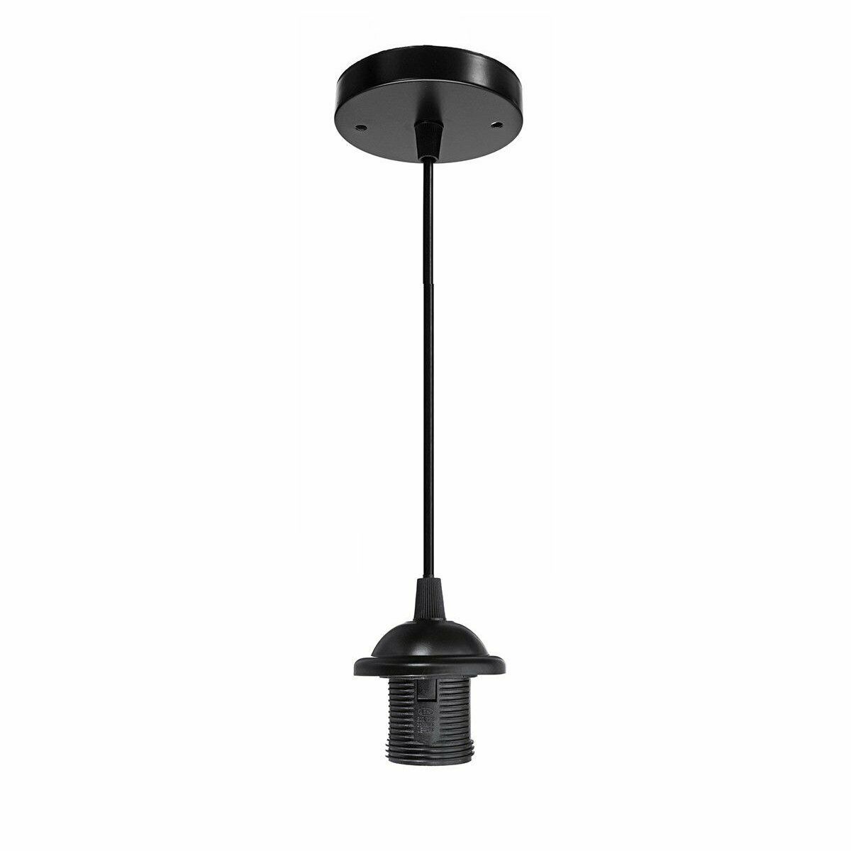 Vintage retro  e27 skrue loft vedhæng lys pvc fleksibel pendel holder belysning montering med loftplade 1m lampe
