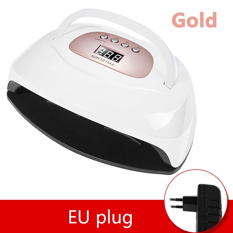 114W SUN X8 Max UV LED Nail Lamp Gel Nail Dryer With 57 Pcs Leds Manicure Machine Lamp For Drying Nails Polishing Nail Art Tools: X8 Gold EU