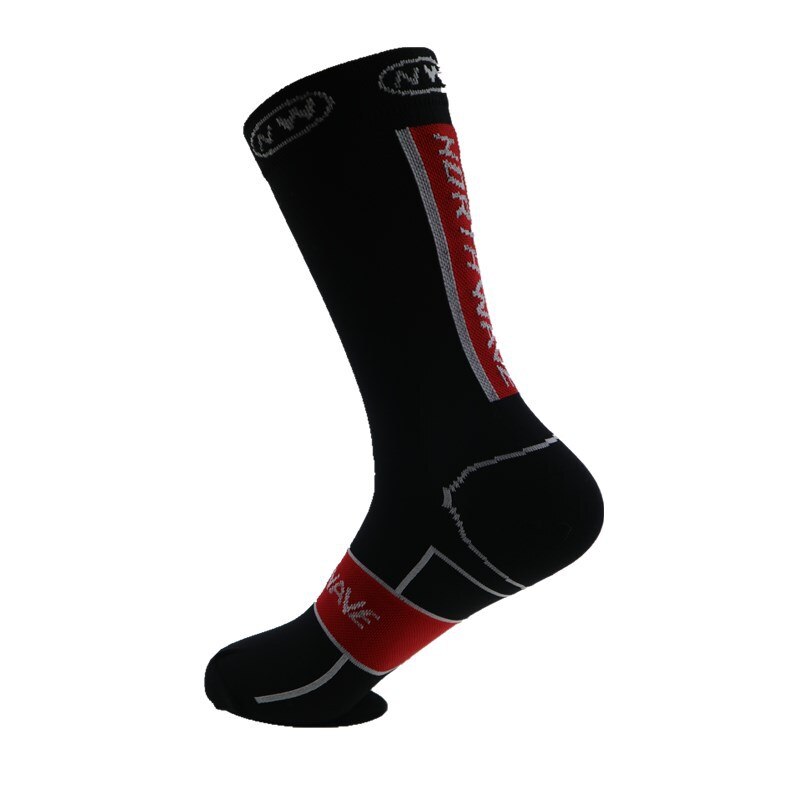 Competition Bicycle Socks Sports Compression Cycling Socks Men Calcetines Ciclismo: 2se black red