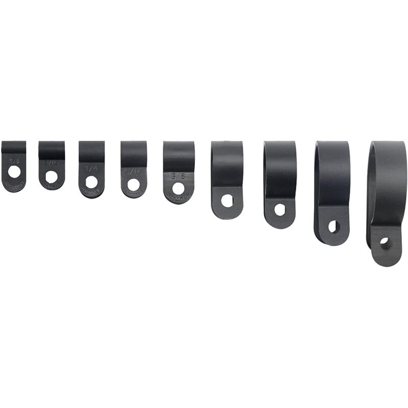 450 stk sorte nylon skruetråd clips r-type kabel clip klemme fastgørelser slange clips sortiment - 9 assorterede størrelser