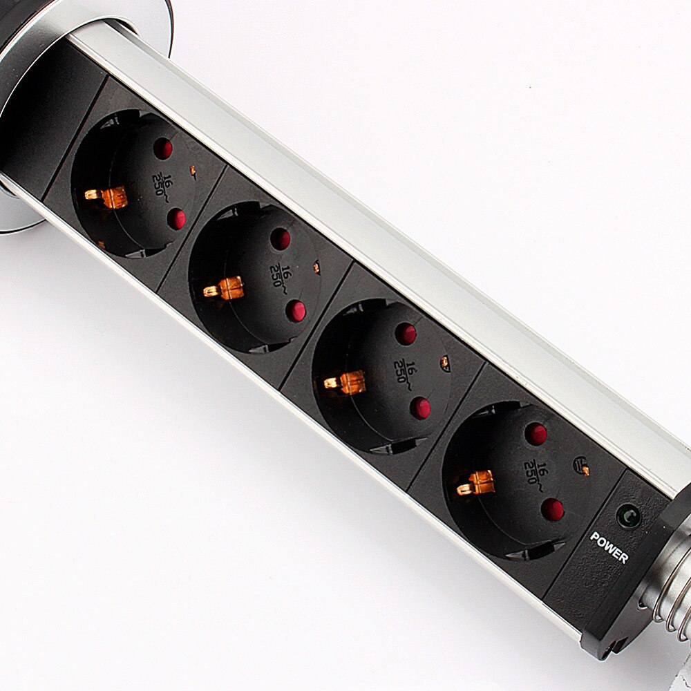 EU Standard Wall Power Socket Kitchen Office Desktop Socket Countertop Point Pull Retractable Socket Outlet 220V socket eu