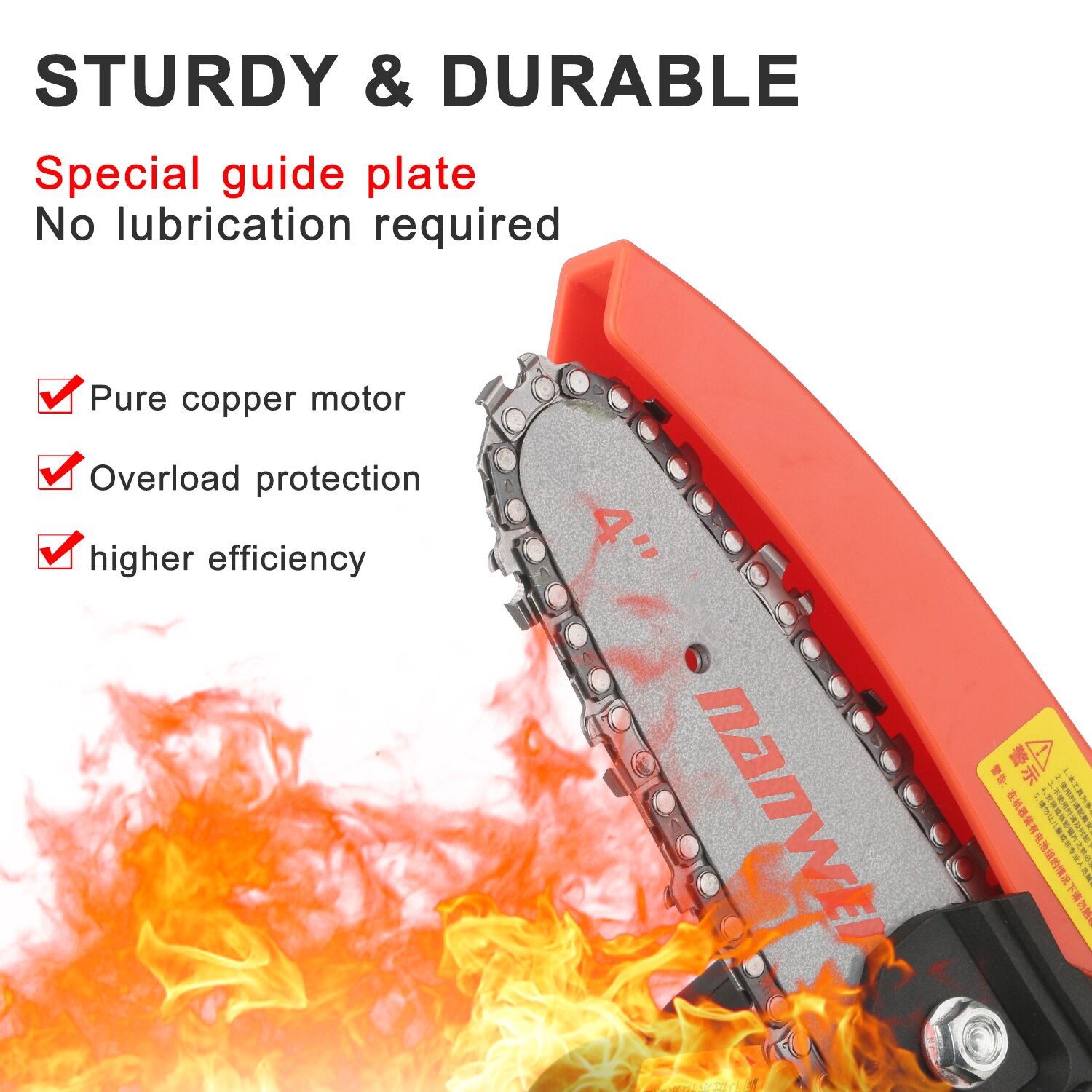NANWEI-Mini motosierra inalámbrica de 21V, podadora eléctrica de 4 pulgadas con batería de litio recargable, podadora de ramas de árbol