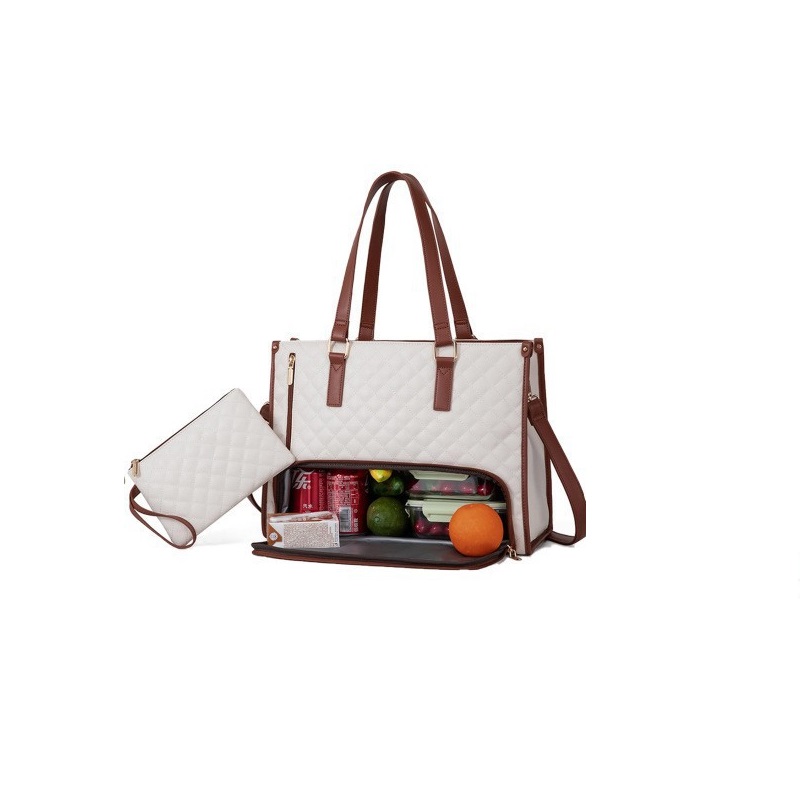 Lunch Bag for Women 15.6 Inch 2-in-1 Lunch Tote Bag Combo Laptop Bag with Insu: Blue