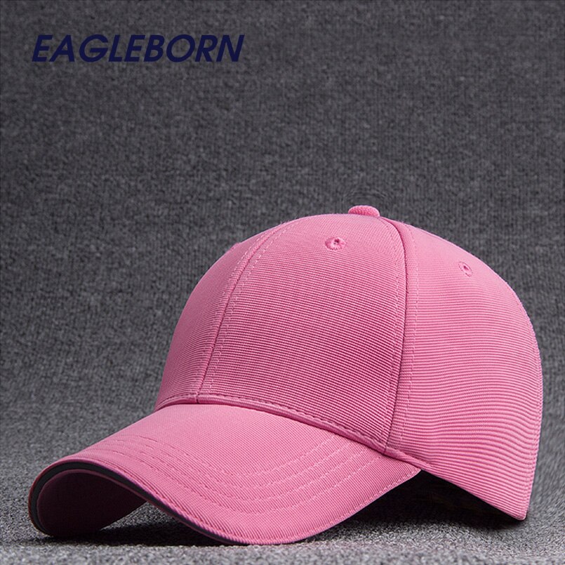 EAGLEBORN Masculino SnapbackS Casquette Gorras Blank Curved Solid Color Adjustable Baseball Cap Bone Caps: Pink