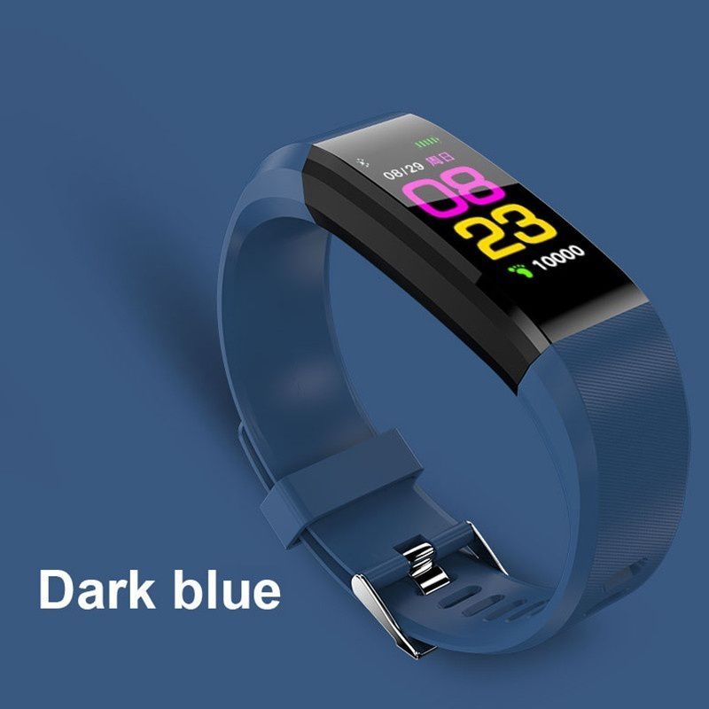 Armband Sport Bluetooth Polsbandje Hartslagmeter Horloge Activiteit Fitness Tracker Smart Polsband Fitness Band: Blauw