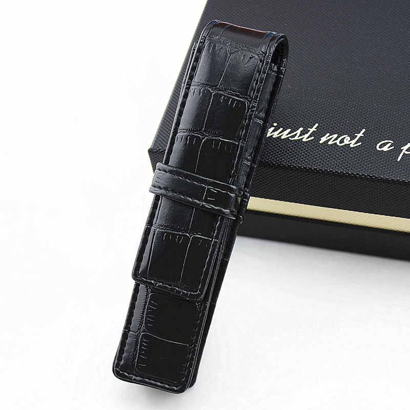 Handgemaakte Lederen Pen Case Bag Potlood Fontein Sleeve Bag Vintage Pouch voor Enkele Pen Stylus Balpen Leuke Stationair: E