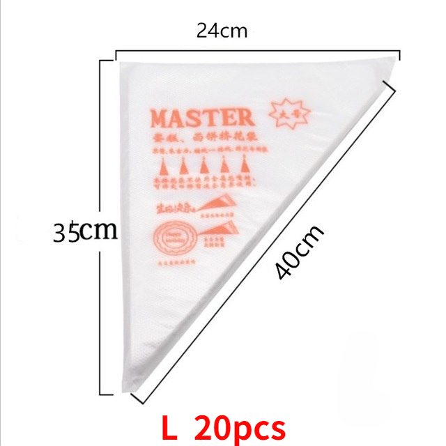 100/50/20 PCS Disposable Pastry Bag S/M/L Confectionery Bags Cake Cream Icing Fondant Decorating Kitchen Baking Piping Bag Tools: Dark Khaki