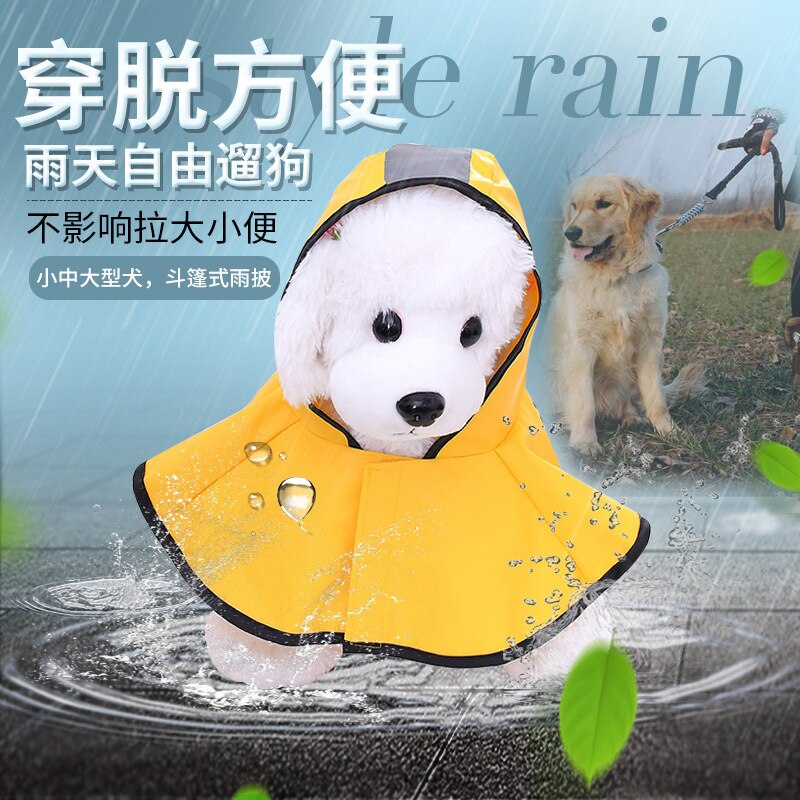 Regen Jas Voor Hond Regenjas Super Waterdichte Hond Kleding Reflecterende Hooded Regen Jasje Voor Honden Levert Cape Poncho