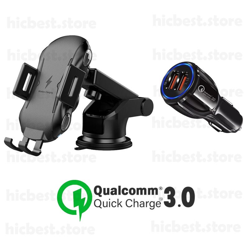 10W Auto Draadloze Inductie Oplader Voor Iphone Samsung Auto Draadloze Opladen Autolader Voor Iphone 8 X Xr Xs samsung S8 S9 S10: HBWCC08-3