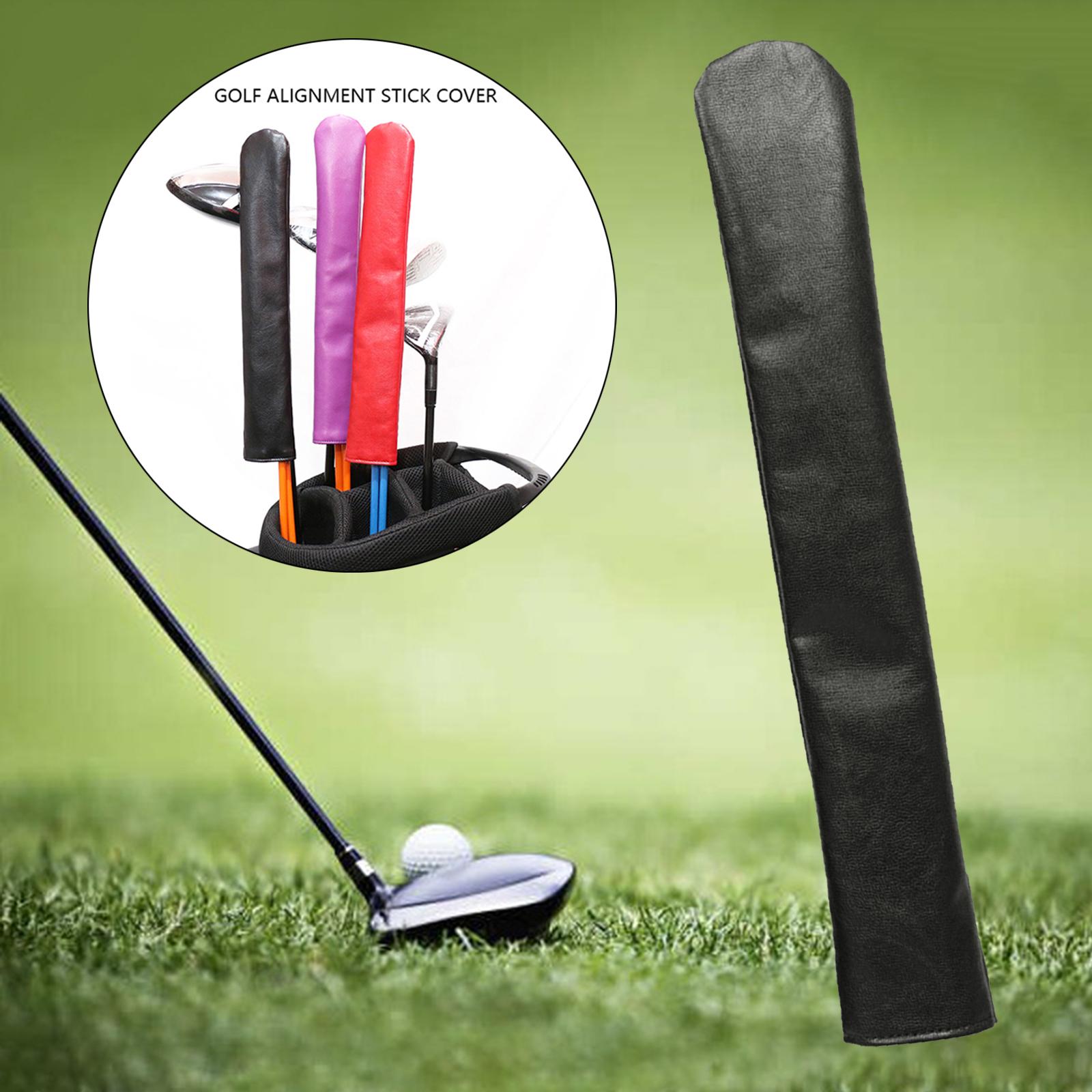 Golf uitlijnstick hoes/etui golfclubbeschermer, geschikt voor minimaal 2 sticks, leren hoes