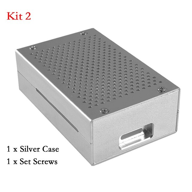 Raspberry Pi 4 Aluminum Case Raspberry Pi 4B Box Enclosure 3A Power Supply Charger Heat Sink Radiator for Raspberry Pi 4 Model B: Kit 2